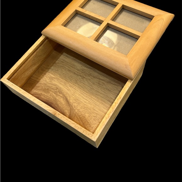 TWO Crate and Barrel Photo boxes with photo frame on top of box - Picture 4 of 5